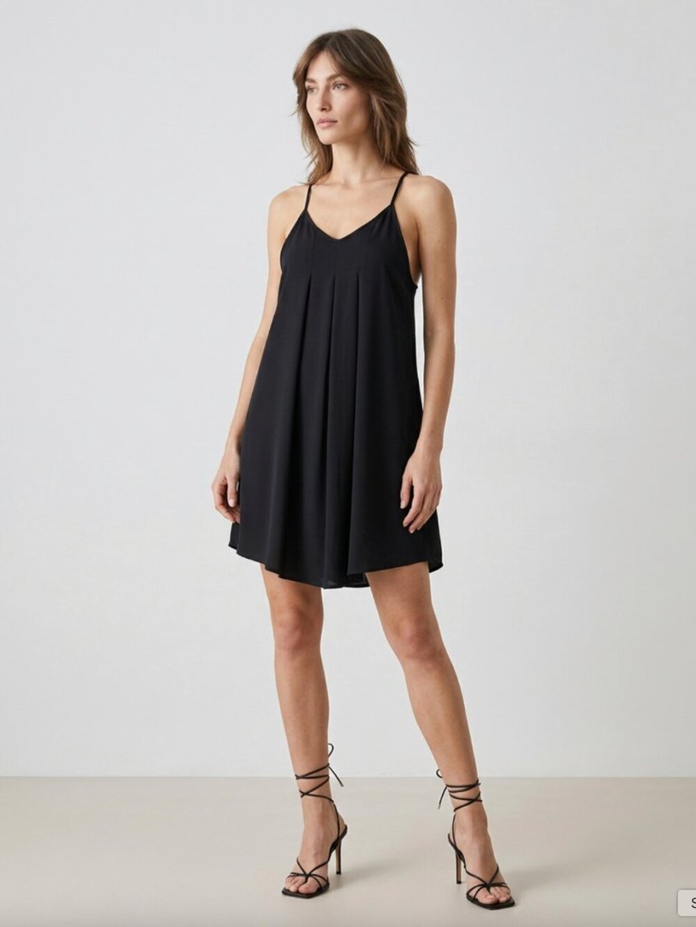 SIENNA SKY Black Spaghetti-Strap Mini Dress Sz M